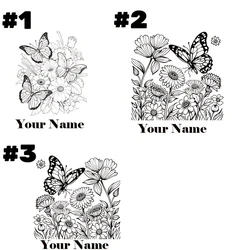 Personalized Elegant Floral Diary Notebook with Custom Name Personalization - Perfect - Gray (Style 2)