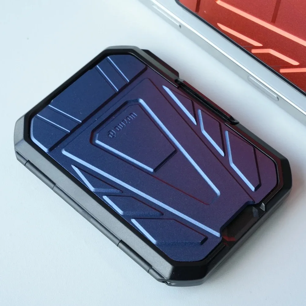 DUZON Armor Magnetic Wallet with Detachable 3-Slot Card Holder and Adjustable Kickstand