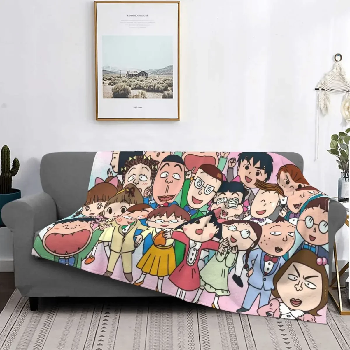 

Chibi Maruko Chan Sakura Kyoko Blankets Velvet Autumn/Winter Multifunction Soft Throw Blankets for Bedding Travel Bedspreads