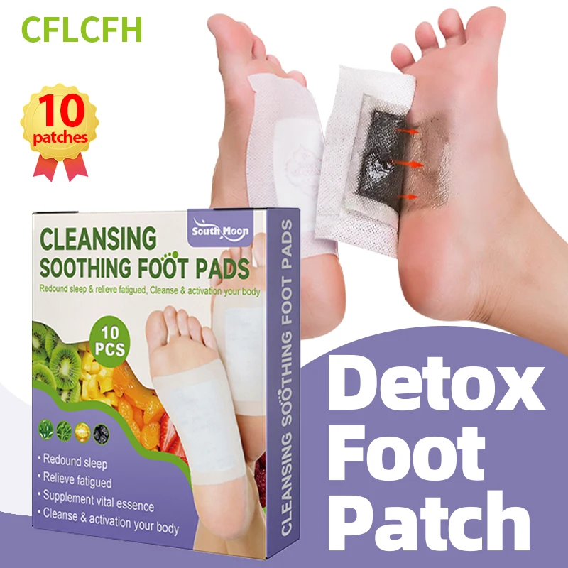 

Foot Detox Patch Deep Cleaning Soothing Stress Relief Feet Pads Body Toxin Detoxification Slimming Natural Wormwood Sticker 10pc