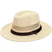 Summer Hat For Man Sun Hat Leisure Outdoor Mesh Formal Hat Breathable And Cool Women Seaside Holiday Wide Brim Sunshade StrawHat 2