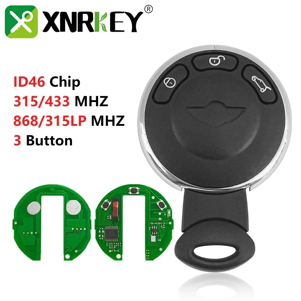 

XNRKEY для BMW 3-кнопочный дистанционный ключ для автомобиля ID46 чип 315/433/868/315LP Mhz Mini Cooper S One D Clubman Cabrio Countryman смарт-ключ