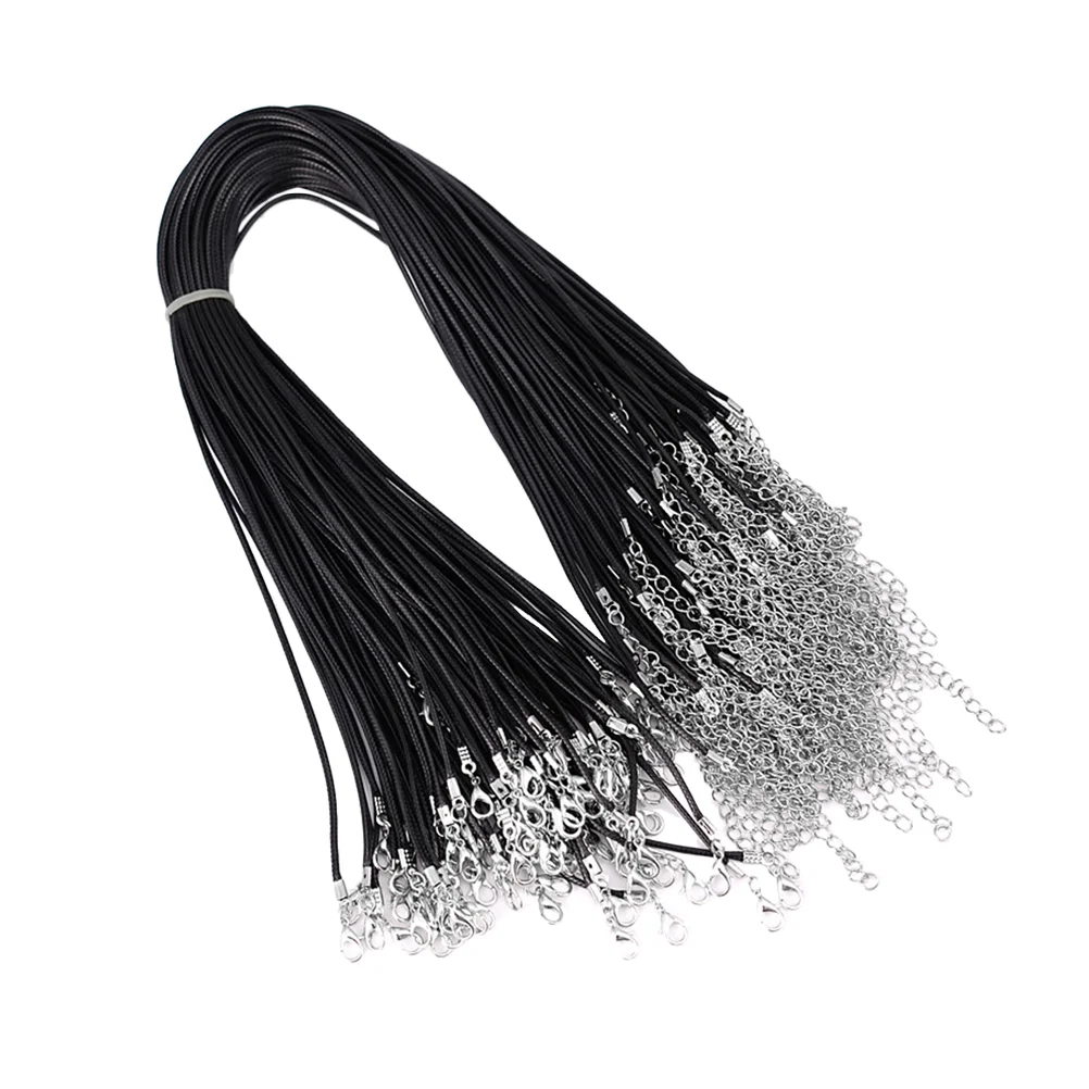 

100 Pcs Black Necklace Cord DIY Pendants Accessories String Hanging Rope Beads