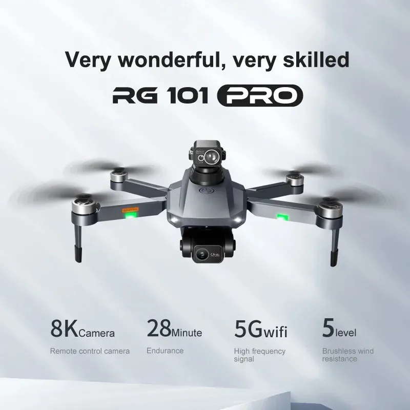 Drone RG101 PRO/MAX 4K GPS 5km FPV avec évitement obstacles 360°