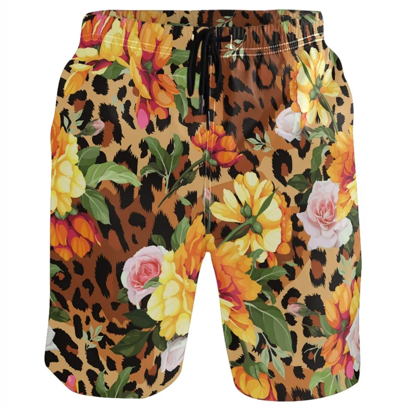 

Fashion 3d Print Plants Flower Beach Shorts Men Quick Dry Swim Trunks Hawaiian Summer Vacation Surf Board Shorts Bathing Suits