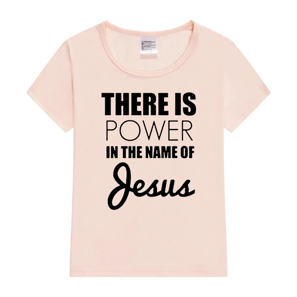 There Is Power In The Name of Jesus Kids Girls Boys Short Sleeve T-shirt Shirt Children Summer Clothing Tops Clothes Casual Tees 4
