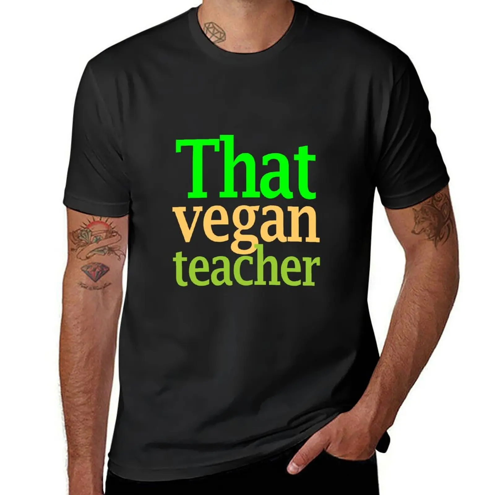 

that vegan teacher T-Shirt oversized animal prinfor boys oversizeds Men's clothing