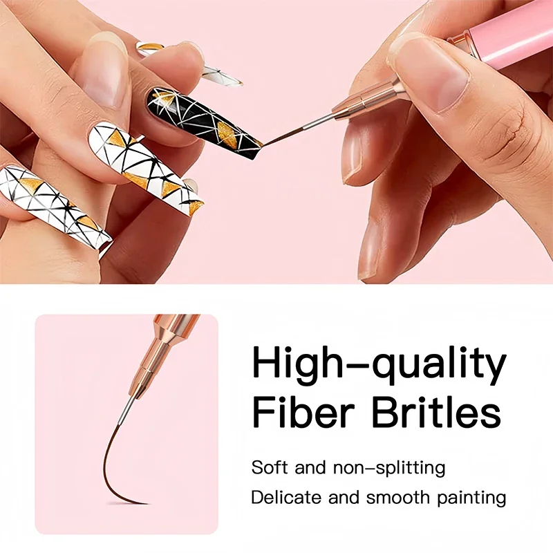 7/9/11/15/25mm Nail Liner Brush Set Drawing Lines Stripe Painting Flower Pen Nail Art Manicure DIY Manicure Design Accessories 3