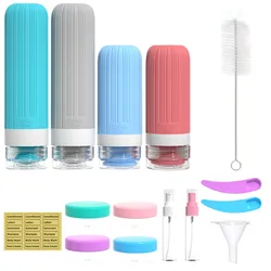 Travel Toiletry Refill Bottles - Leak - Proof and Refillable Cosmetic Storage Containers (18 - Pack) - Silicone (Set 01)