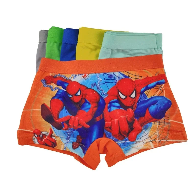 

6pcs Marvel Spiderman Boy Underpants Disney Anime Soft Breathable Sweat Absorption Boxing Shorts for Children Christmas Gift