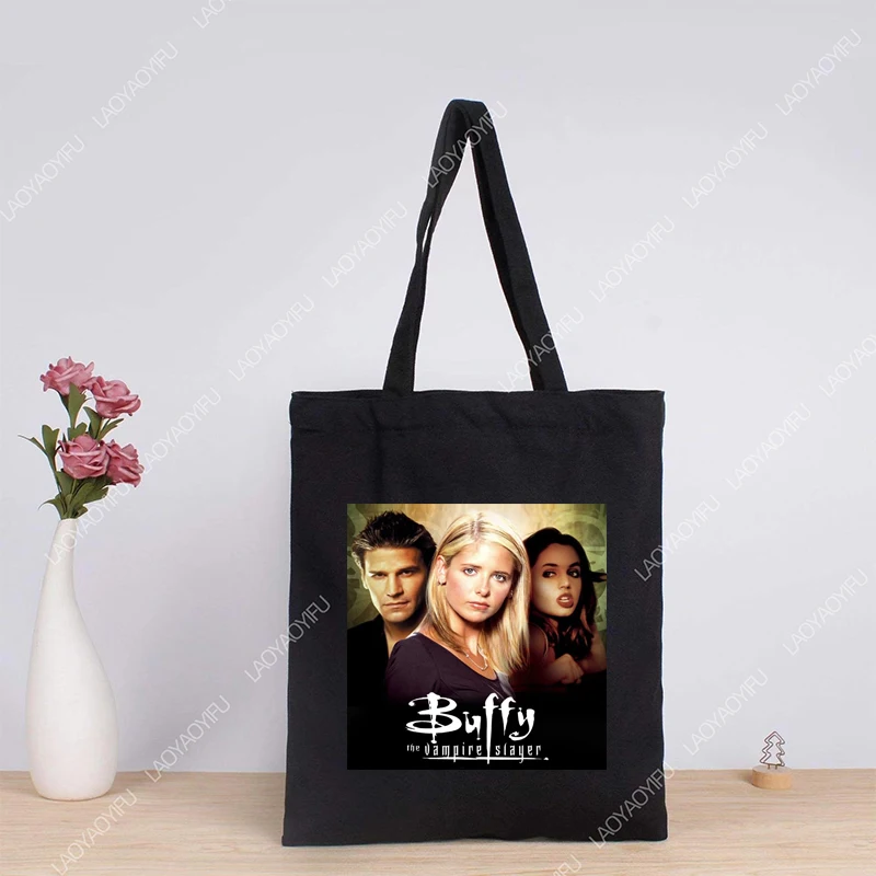 

Luke Perry Cloth Bag for Women Buffy The Vampire Slayer Fans Gift Totebag Aesthetic Bags Tote Shopper Shopping Woman Canvas