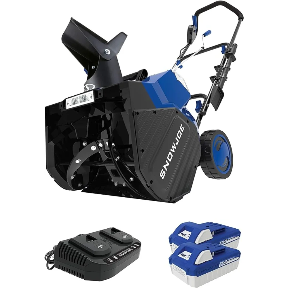 

Snow Joe 24V-X2-SB18 18-Inch, 48-Volt IONMAX Cordless Snow Blower Kit (w/ 2 x 4.0-Ah Batteries + Charger), Blue