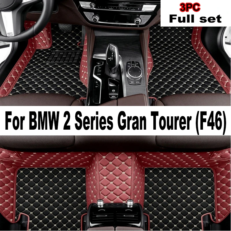 

Car Floor Mats For BMW 2 Series F46 Gran Tourer 7seat 2015~2022 Anti-dirt Carpets Rugs Luxury Leather Mat Rugs Car Accessories