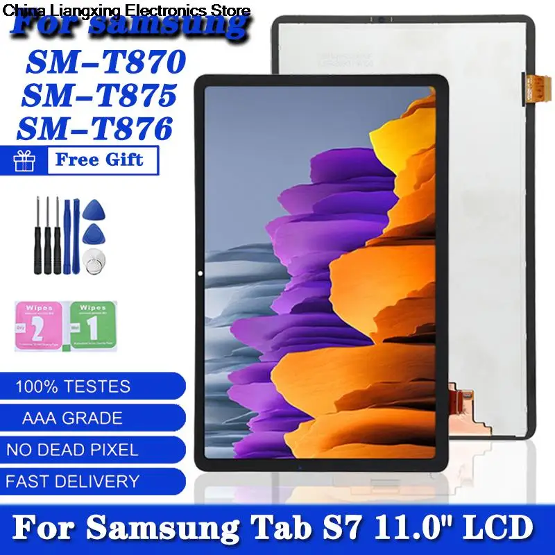 

Tela de toque LCD para samsung galaxy tab s7, sm-t870, t875, t876b, novo, original