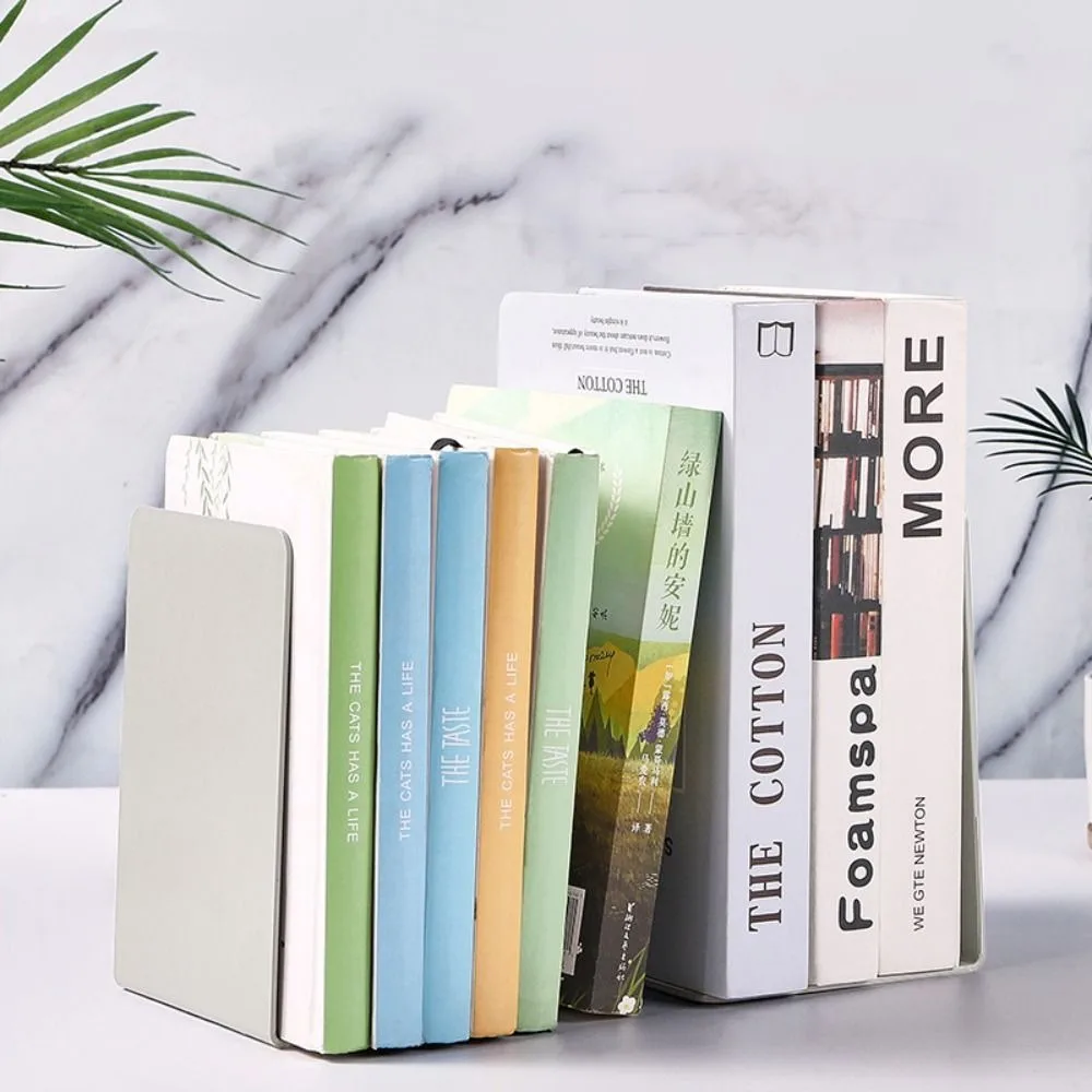 Book Holder L-shaped Desk Bookends Book Stand Display Support Rack