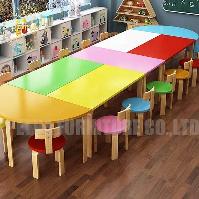 Beautiful kids reading learning table and chair kindergarten kids party tables