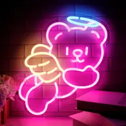Cute Bear Neon Sign Koala Led Wall Decor Neon Animal Game Room Man Cave Decor USB Custom Room Bar Wedding Party Birthday Gifts