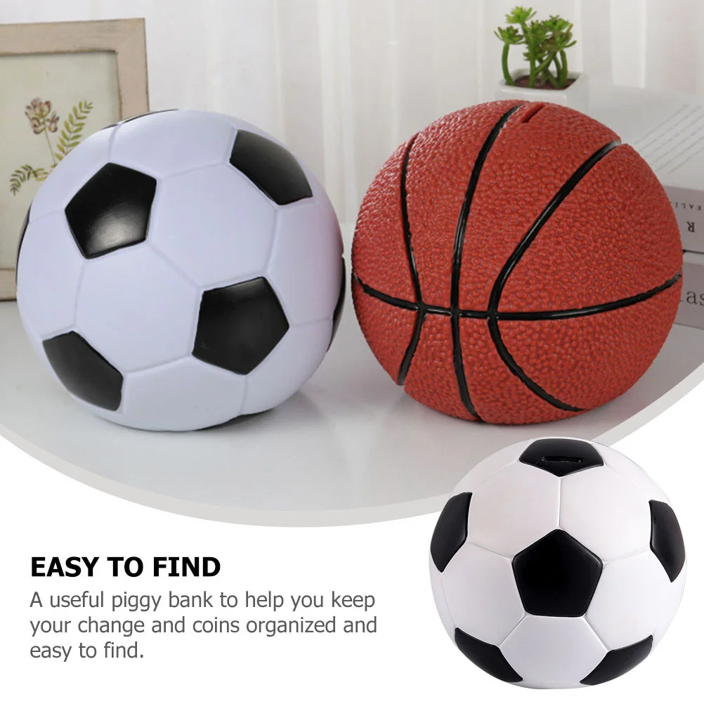 Big Capacity Football Piggy Bank Coin Money Saving Cartoon Boys Kids Adult Money Boxes Desk Decoration Home Decor Sturdy Vinyl 2