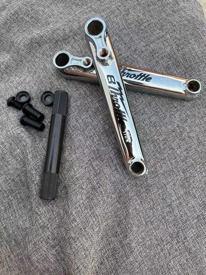 BMX、MTB用クランクシャフト 中空チタン製 48スプライン 19mm
