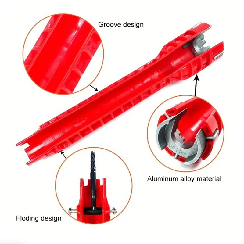 14 In 1 Wrench for Sink Faucet Sanitary Repair Tool with Double-Head Handle Installer Ratchet Tool Set for Bathroom Sink Faucet plumbing tool bathroom hardware accessories bathroom hardware set