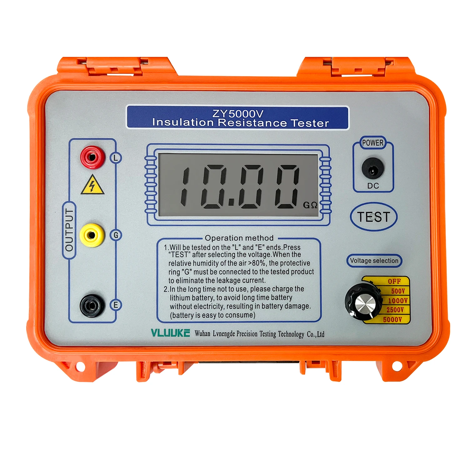 VLUUKE Digital Insulation Resistance Tester High-Precision Voltmeter Resistance Meter Megohmeter 0~10KV