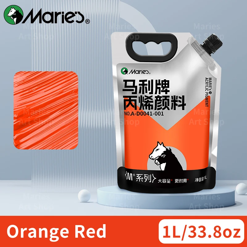 Marie's Premium Rich Pigment Acrylic Paint - 1L/33.8oz for Canvas, Glass, Stone, and Art Projects