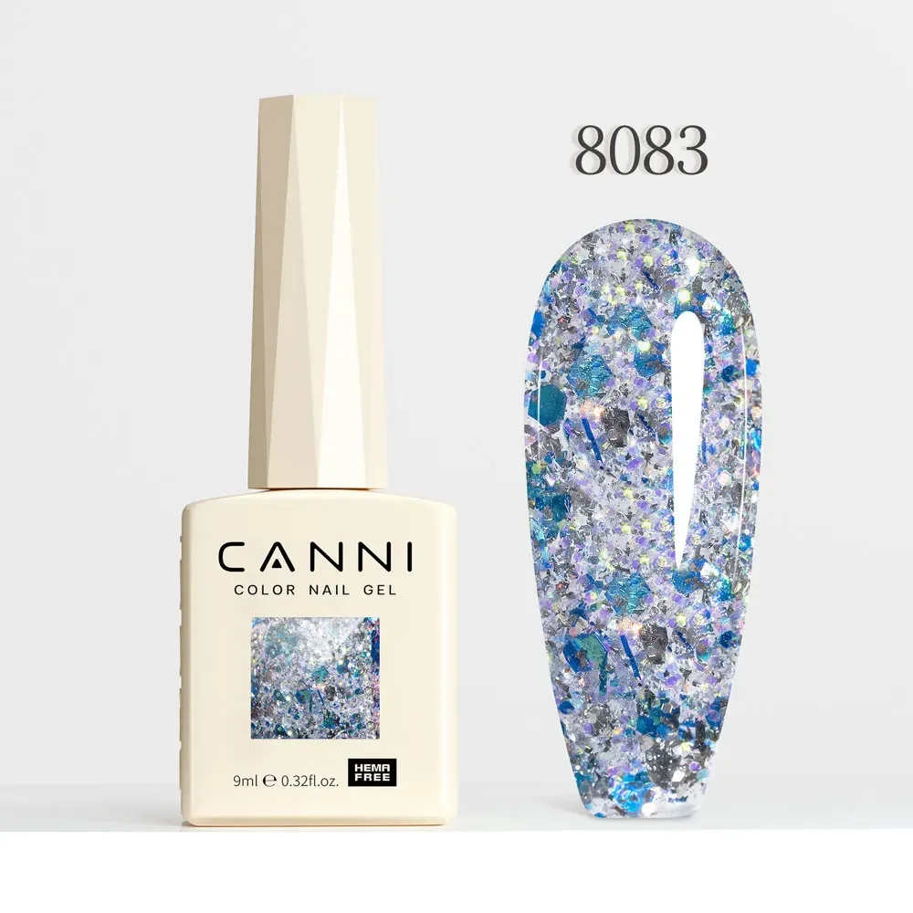 CANNI HEMA Free Black Glitter Diamond Sparkle Gel Polish - Long-Lasting Glossy Finish