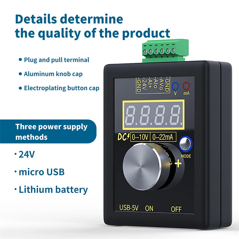 FNIRSI SG-002 4-20mA 0-10V Digital Analog Voltage Signal Generator 0-20mA Current Transmitter Debug Source Calibrator 2