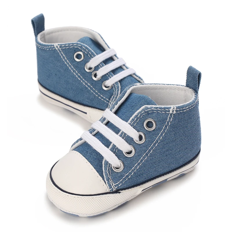 Baby Canvas Classic Sports Shoes Newborn Boys and Girls Printed Star First Walkers Shoes Infant Anti slip Baby Shoes 3