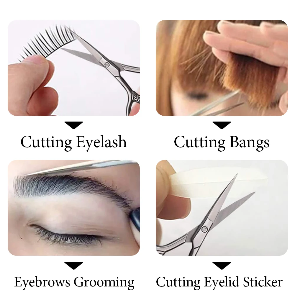 1Pcs Stainless Steel Beard Scissors Hair Shaving Small Scissors Professional Makeup Eyebrows Nose Nail Cuticle Cut Manicure Tool 2