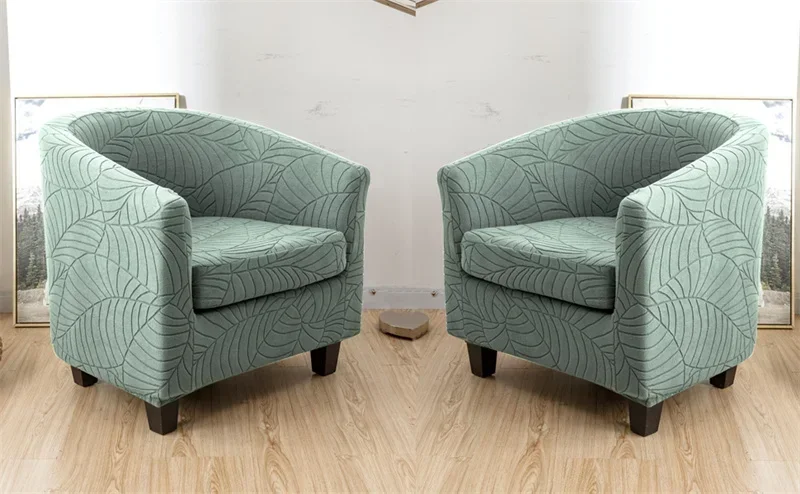 Leaves Jacquard Tub Chair Cover Image 16