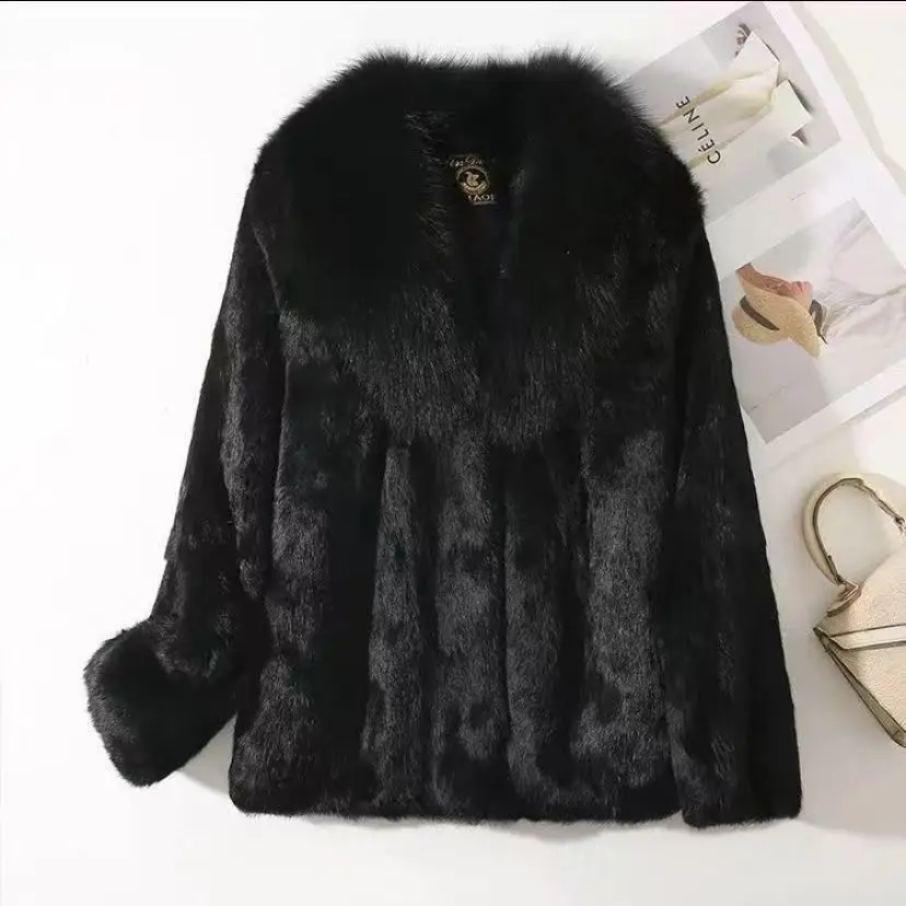Veste En Fourrure De Lapin Véritable Modissa - Noir - Taille L - Occasion Très Bon état