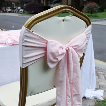 Chaise dos fleur cravate ruban nœud housse de chaise Banquet de mariage Bali voile décoration hôtel mariage décoration chaise fleur 1