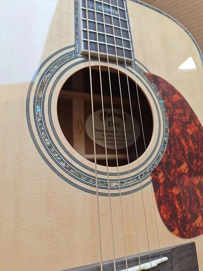 6 string wooden guitar rosewood fingerboard body wrapped colored edges wooden guitar