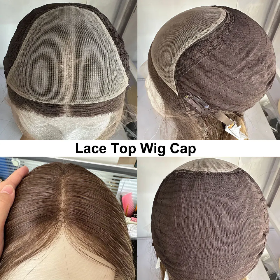 Alishevy 28inch Long Length Lace Top Wigs Brown Highlight Color Lace Front Wig European Virgin Hair Front Wig Small Layer