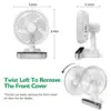 Oscillating Desk Fan 4000mAh Battery Powered & USB Rechargeable Small Personal Fan Quiet Table Fan Portable Fan 4 Speed with LED 6