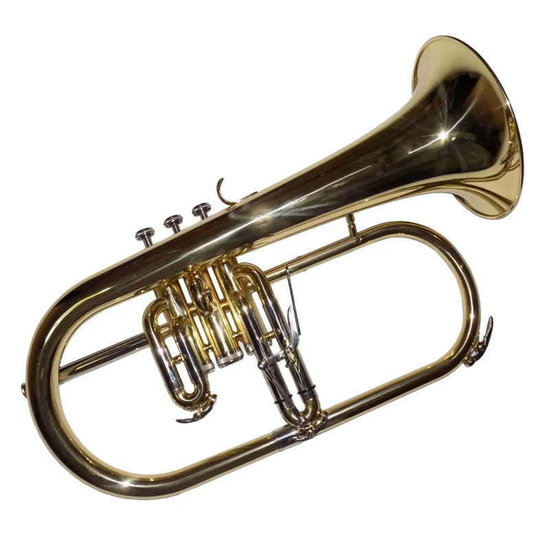 Bb Flugelhorn Monel Piston Brass Instruments with Case Mouthpiece