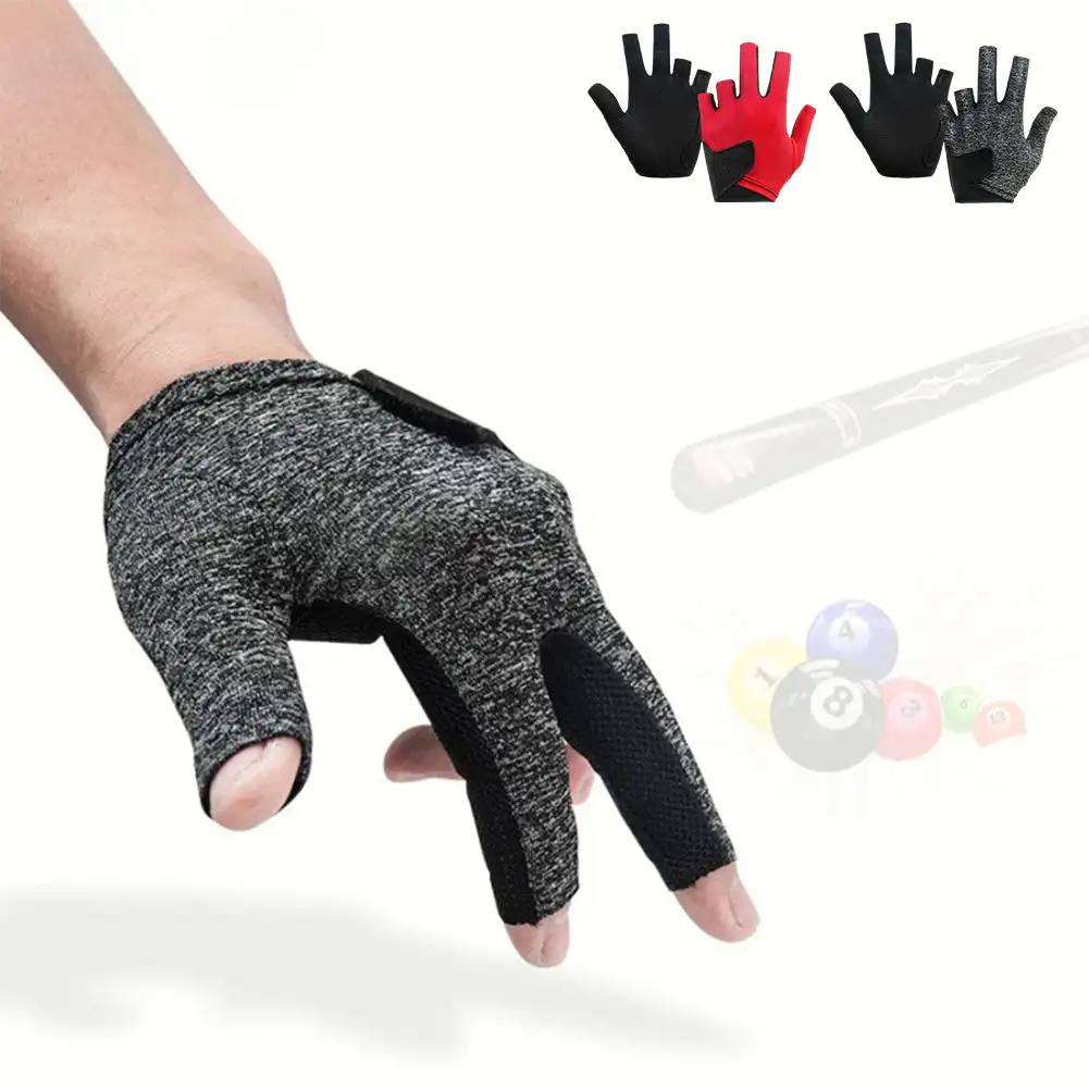 1PC Professional Billiard Glove Cue Pool Gloves Left Hand Anti Slip Gym Wear Resistant Separate Finger Gloves Snooker Cue Glove