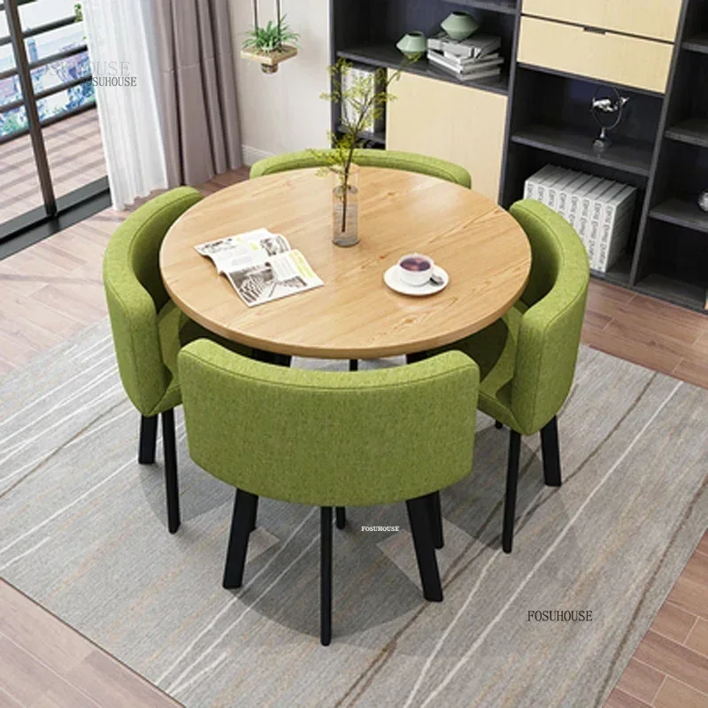 Small Apartment Study Dining Room Sets Reception Negotiation Restaurant Table Chair Coffee Shop Office Leisure Round Desk N