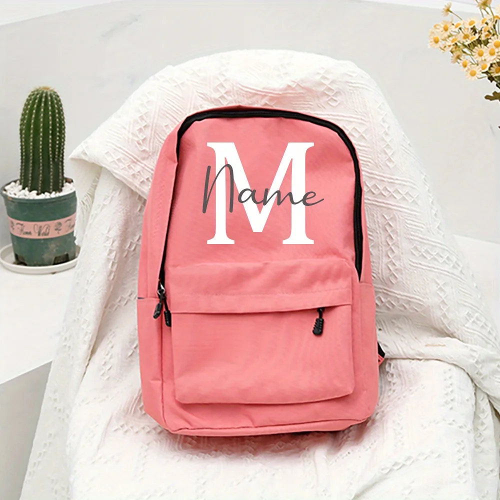 Personalized Initial with Name Girls Backpack Nursery Child Pre School Rucksack Students Bag Backbag Kids Back To School Gift 6