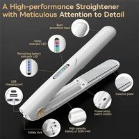 Mini fer à lisser et bigoudi sans fil, outil chaud de voyage Portable, chargement USB sans fil, Support de boucles droites 4