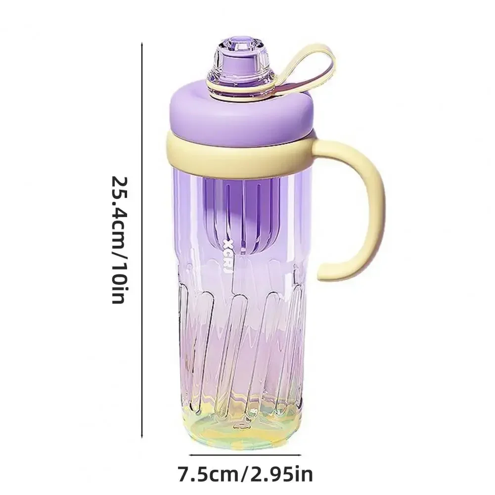 New Summer Plastic Cup Large Capacity Plastic Straw Drink Coffee Cup Gradient Color  Bottle with Time Marker Fitness Water Cups