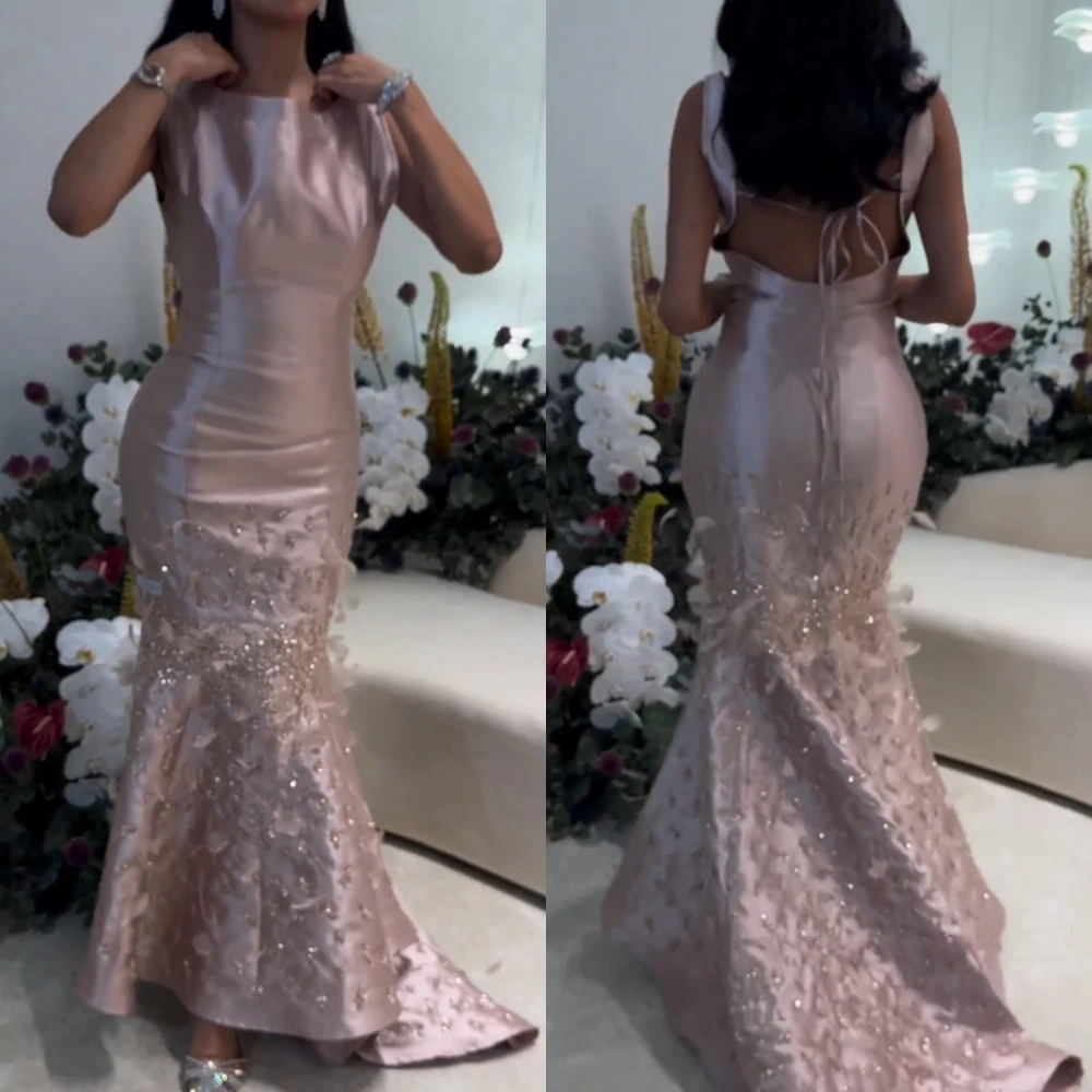 

Exquisite High Quality Jewel Mermaid Floor Length Prom Dress Beading Paillette / Sequins vestido de festa casamento فستان س