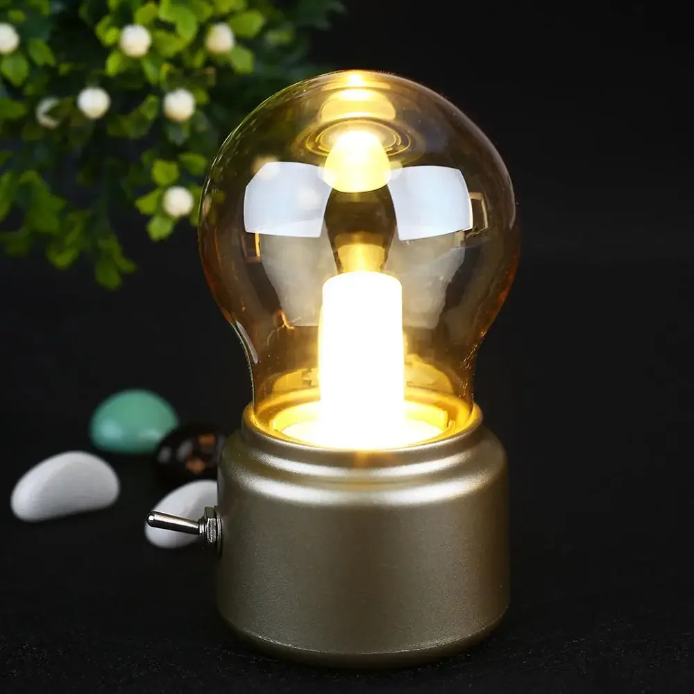 

LED Night lihgt 2023New Year Led bulb Classical blowing swtich desk lamp decoration light Retro USB Rechargeable Desk Table Lamp