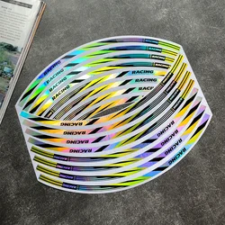 Vibrant Rainbow Wheel Stickers - 17 Rim Tape for Car and Motorcycle Styling (Yellow Rainbow - B)