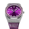 New Style Violet High-End Ladies Wrist Watch Luxury Diamond Waterproof Luminous Women's Watch 2