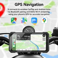 VENBES Motorcycle Carplay 6.25-Inch GPS Navigation Wireless Android Auto IP67 BT 5.0 Dual DVR Safe Driving - Image 4