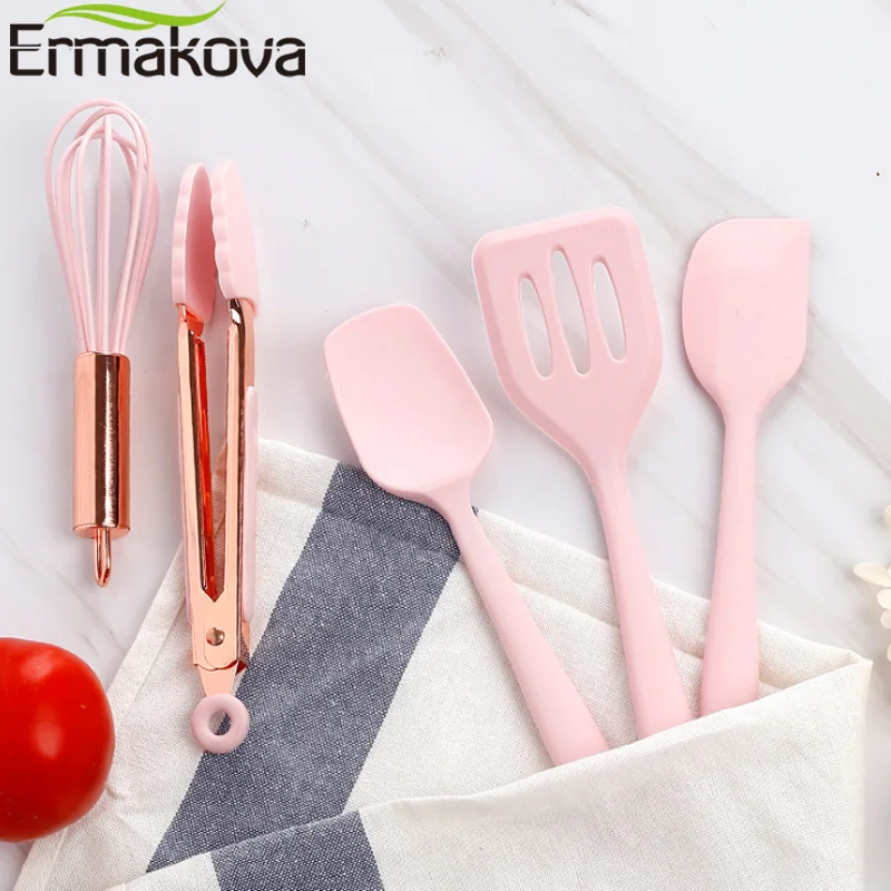 ERMAKOVA 5Pcs/set Kitchen Silicone Tool Children's Organic Food Grade Silicone Microwave Oven Baking Cake Tool Kitchen Supplies