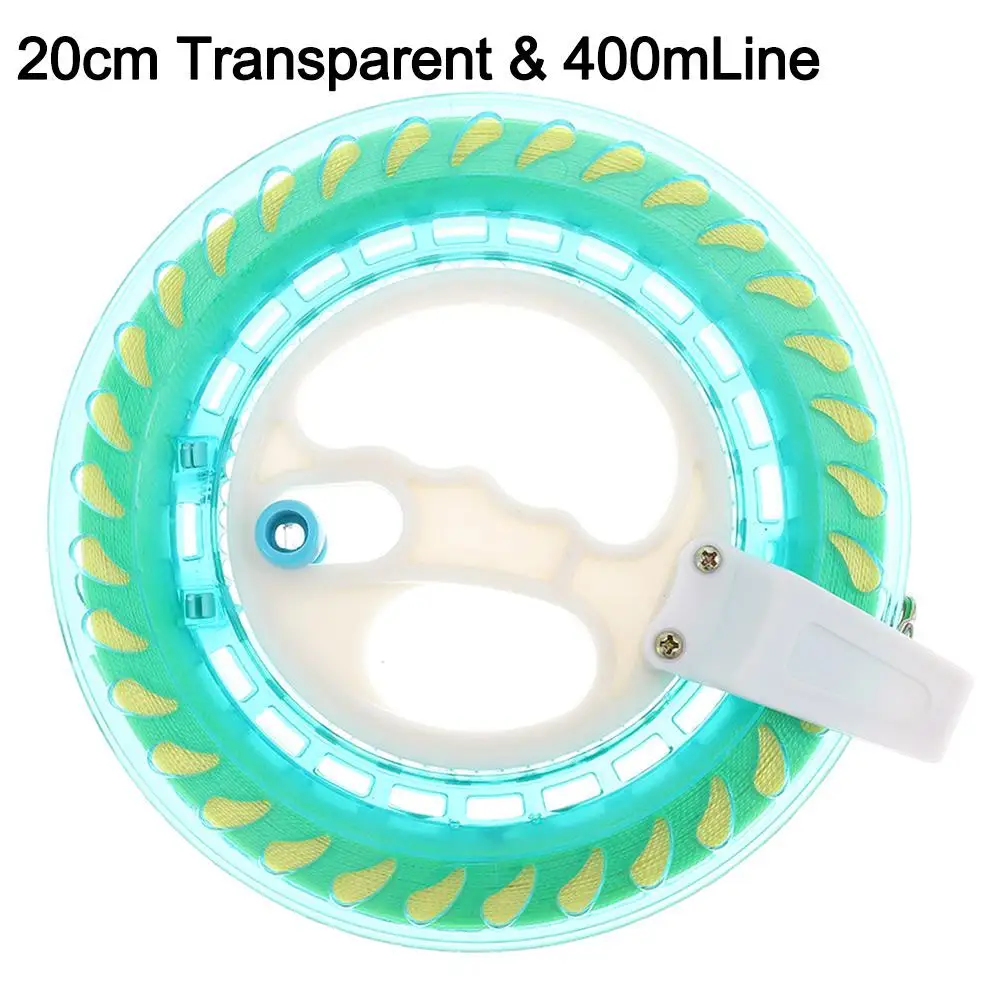 Outdoor Game Fying Kites Round Blue Kite Reel Winder Fire Wheel String Flying Handle Tool