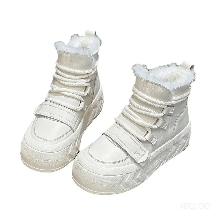 Thick soled snow boots women new winter fashionable versatile casual comfortable warm minimalist women's cotton shoes